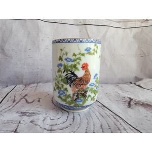 Kinuko Yamabe Limited Hand Painted Porcelain Tea Sake Cup Birds Japan Roaster